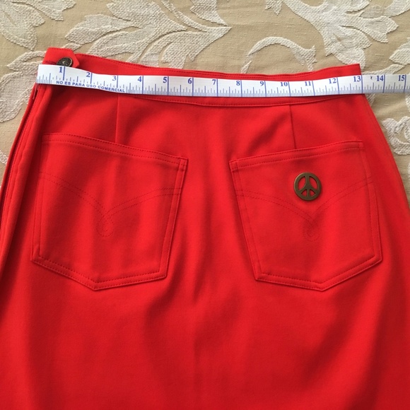 ❤️NEW MOSCHINO❤️Jeans Red Mini Skirt Vintage VTG New Authentic - Picture 9 of 12